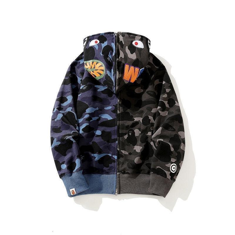 APE Color Camo Crazy Shark Full Zip Hoodie A Bathing Ape