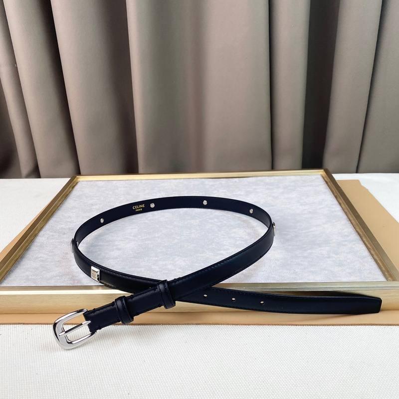 Celine Women Silver Buckle Belt 'Black'