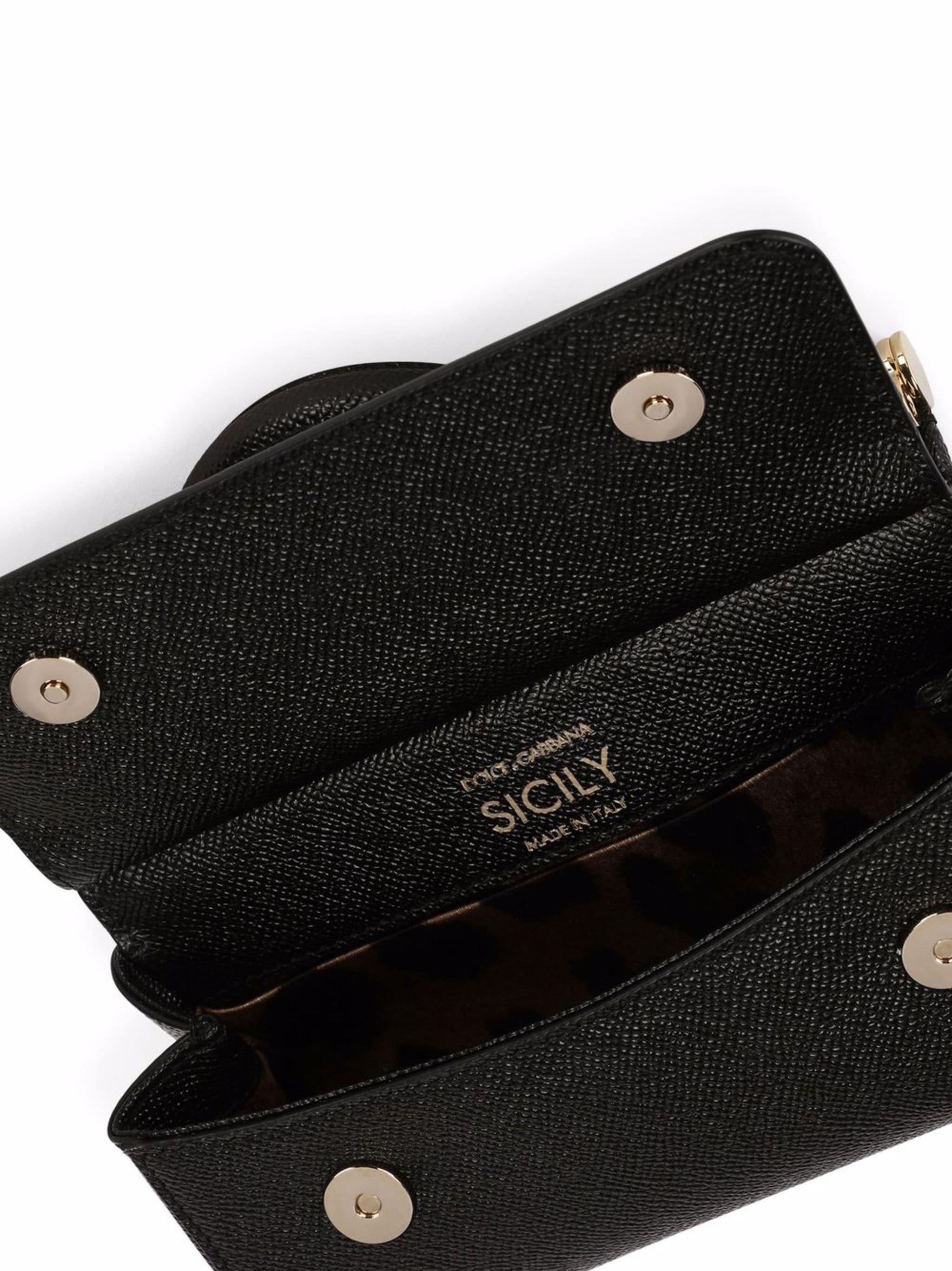 Dolce & Gabbana small Sicily rhinestone-embellished top-handle bag