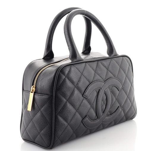 Chanel Timeless CC Bowler Bag Quilted Caviar Small