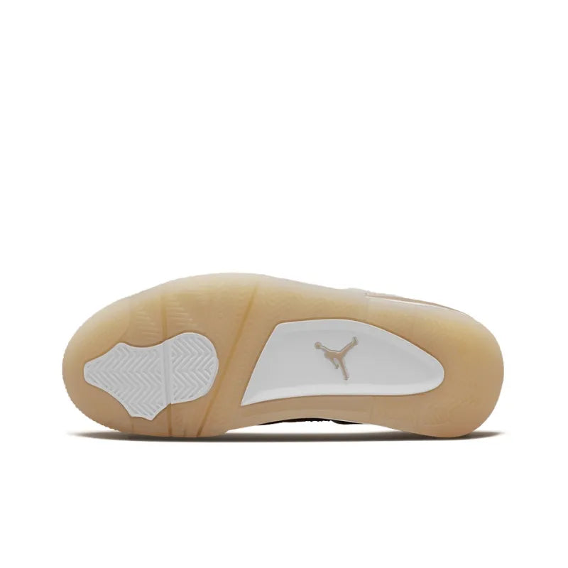 Air Jordan Retro 4-Style Sneakers – Shimmer Nude Edition
