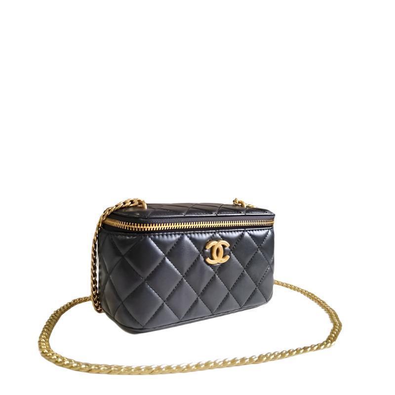Chanel coco love long vanity case denim Camelia blue SHW