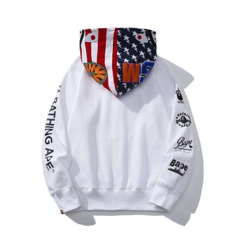 BAPE US Limited Collection USA Shark Hoodie A Bathing Ape White