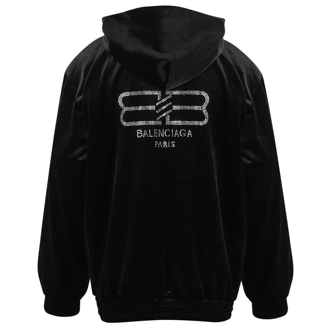Balenciaga rhinestone-logo zipped hoodie