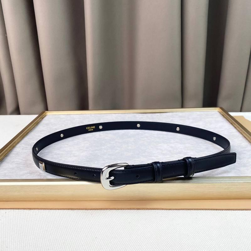 Celine Women Silver Buckle Belt 'Black'