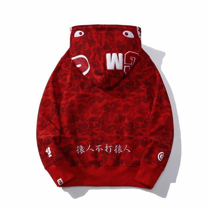BAPE OG Camo Shark Full Zip-Up Hoodie A Bathing Ape 'Red'