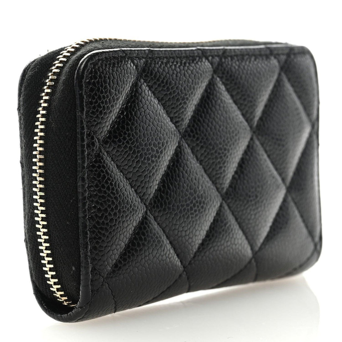 Chanel  Caviar Quilted Multi Chain CC Zip Coin Purse Black