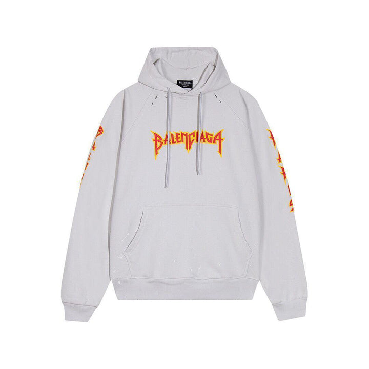 Balenciaga logo-print detail hoodie – White
