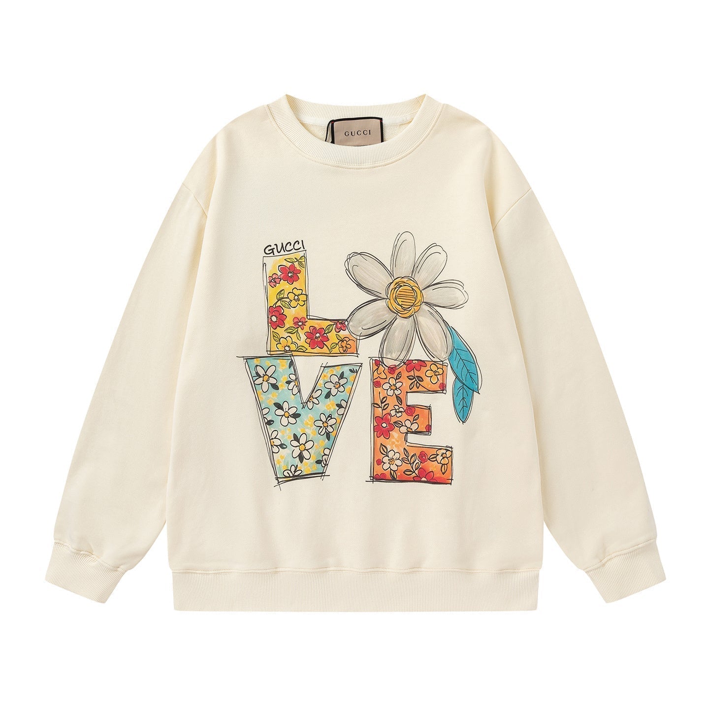 GUCCI Beige Cotton Jersey Sweatshirt New & Authentic