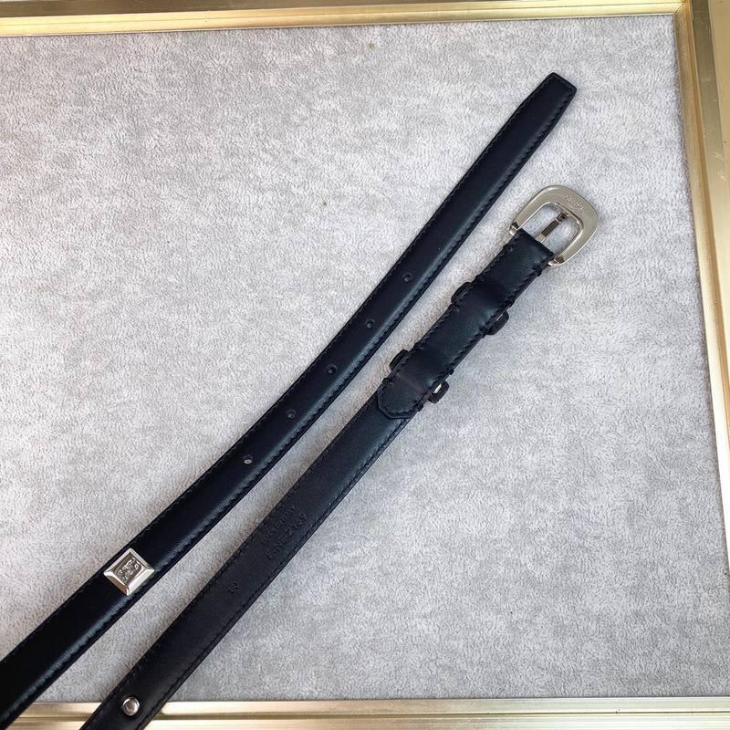 Celine Women Silver Buckle Belt 'Black'