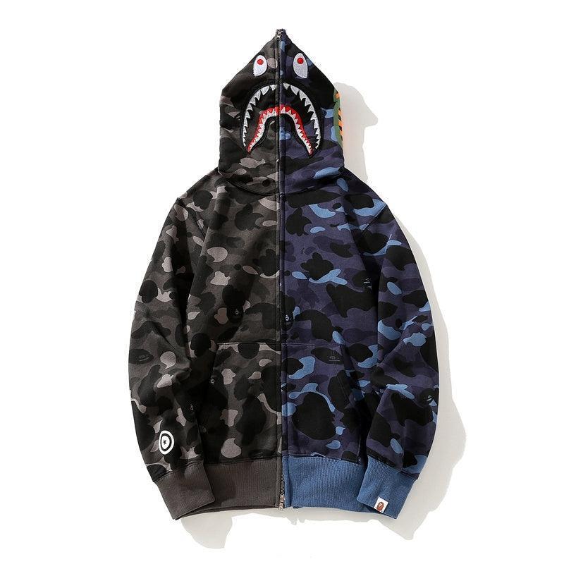 APE Color Camo Crazy Shark Full Zip Hoodie A Bathing Ape
