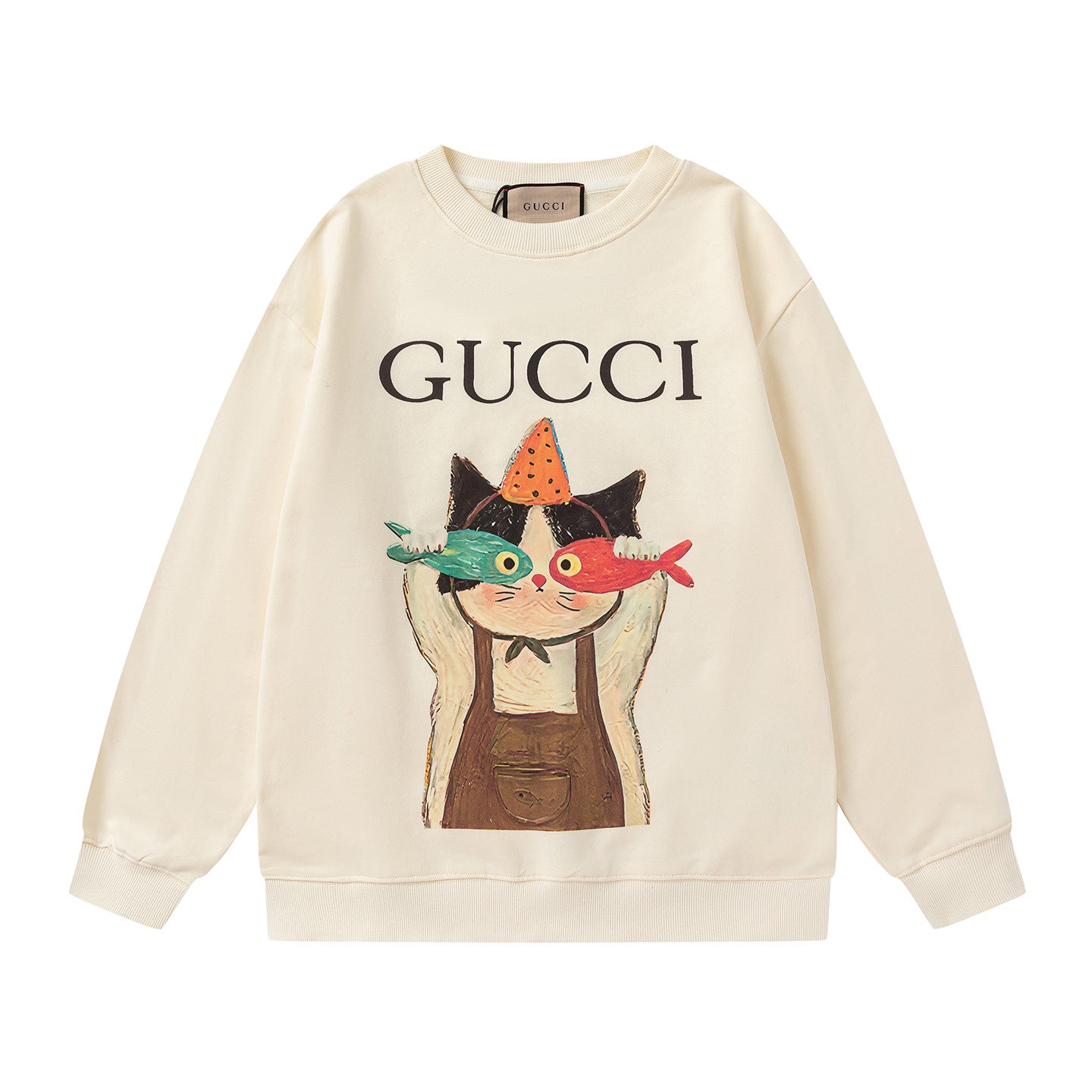 GUCCI Beige Cotton Jersey Sweatshirt New & Authentic