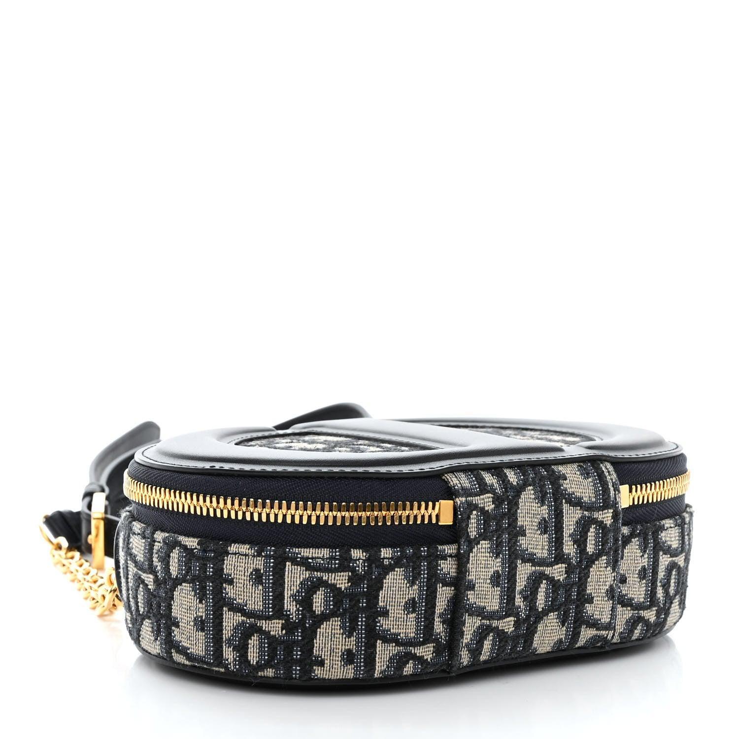 Christian Dior Signature Oval Camera Bag Calfskin with Embossed CD Signature