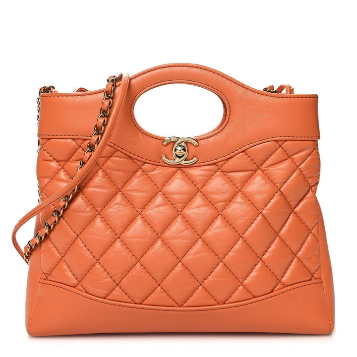 Chanel  Shiny Crumpled Calfskin Quilted Mini 31 Shopping Bag