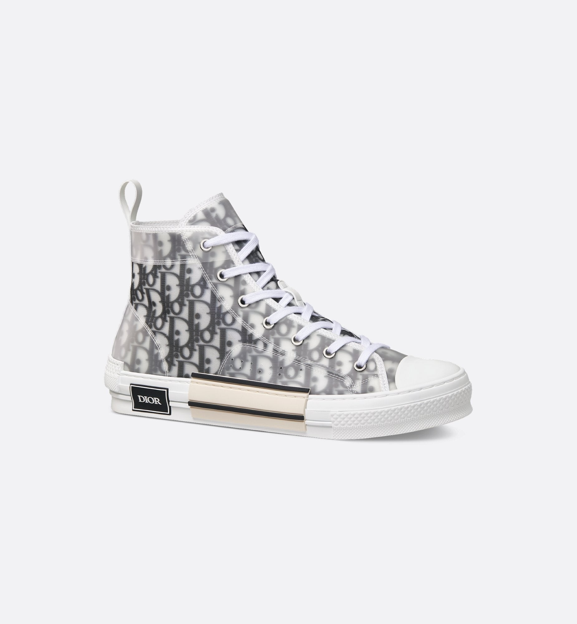 Unisex Dior Oblique Canvas High-Sneaker – White & Black Edition