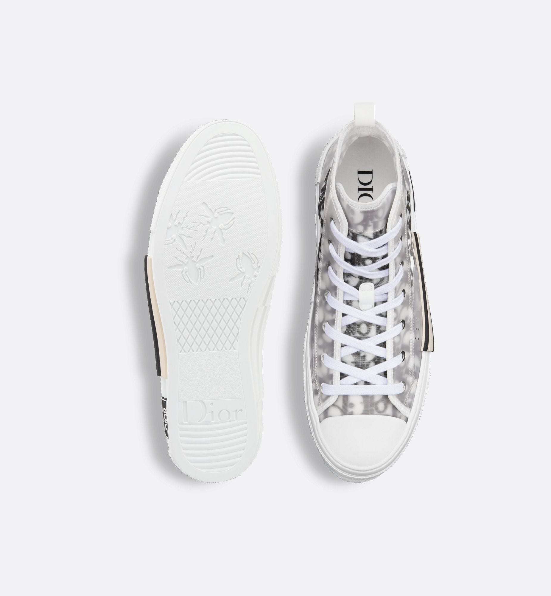 Unisex Dior Oblique Canvas High-Sneaker – White & Black Edition