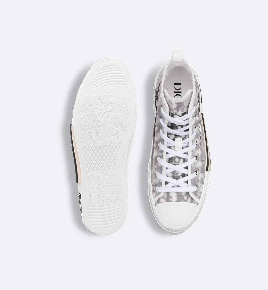 Unisex Dior Oblique Canvas High-Sneaker – White & Black Edition