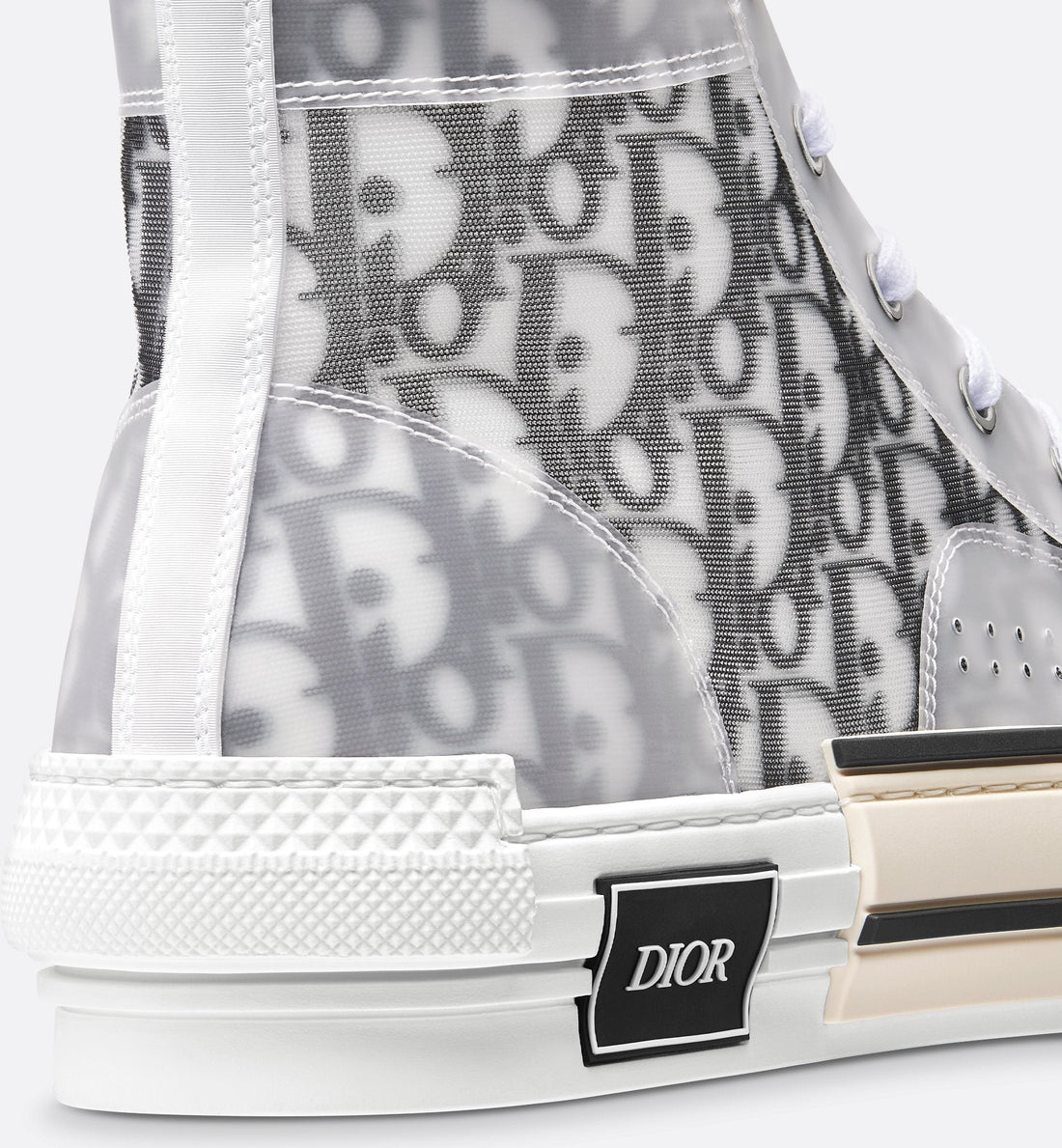 Unisex Dior Oblique Canvas High-Sneaker – White & Black Edition