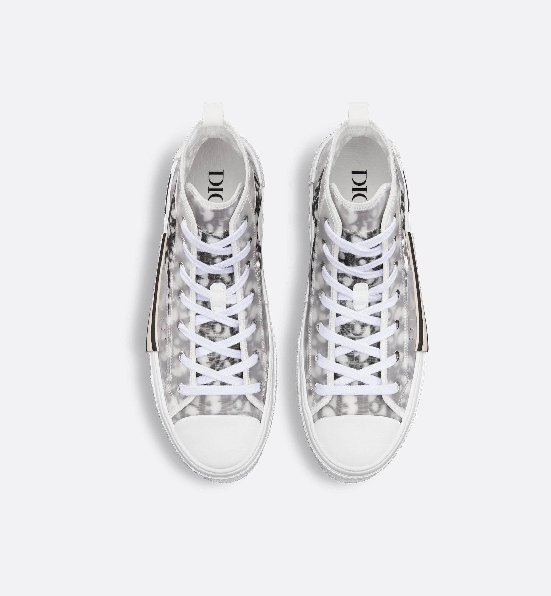 Unisex Dior Oblique Canvas High-Sneaker – White & Black Edition