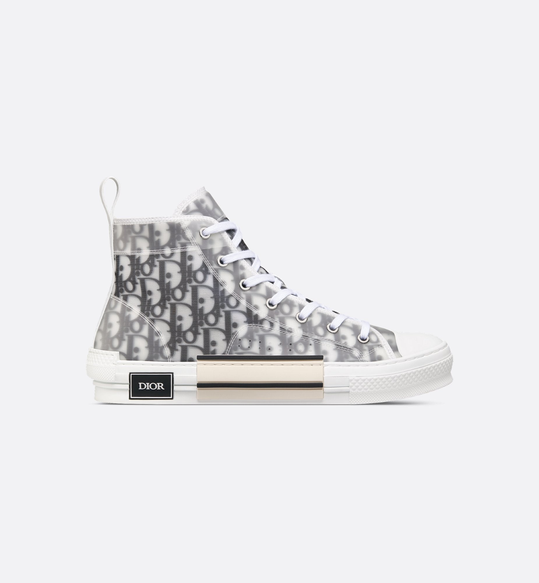 Unisex Dior Oblique Canvas High-Sneaker – White & Black Edition