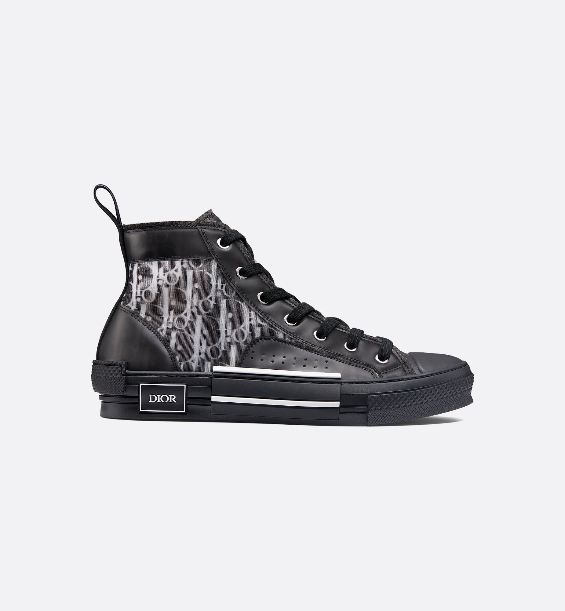 Unisex Dior Oblique Canvas High-Sneaker – White & Black Edition