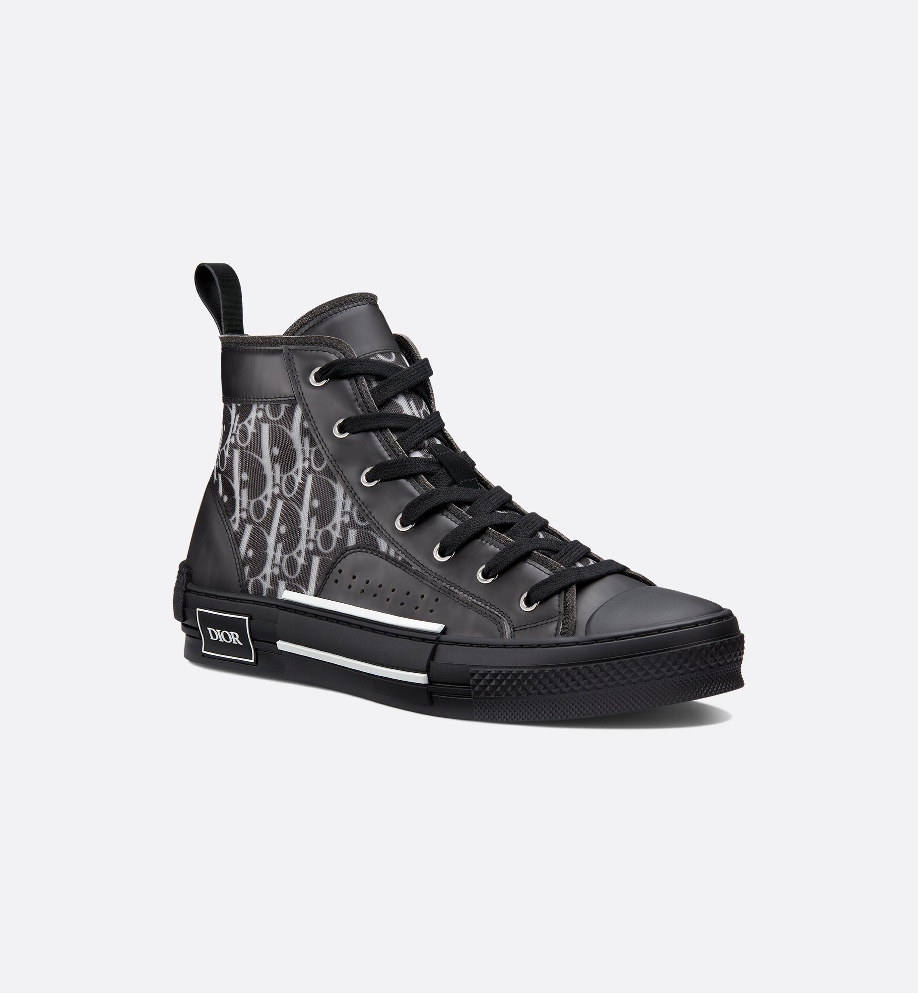 Unisex Dior Oblique Canvas High-Sneaker – White & Black Edition