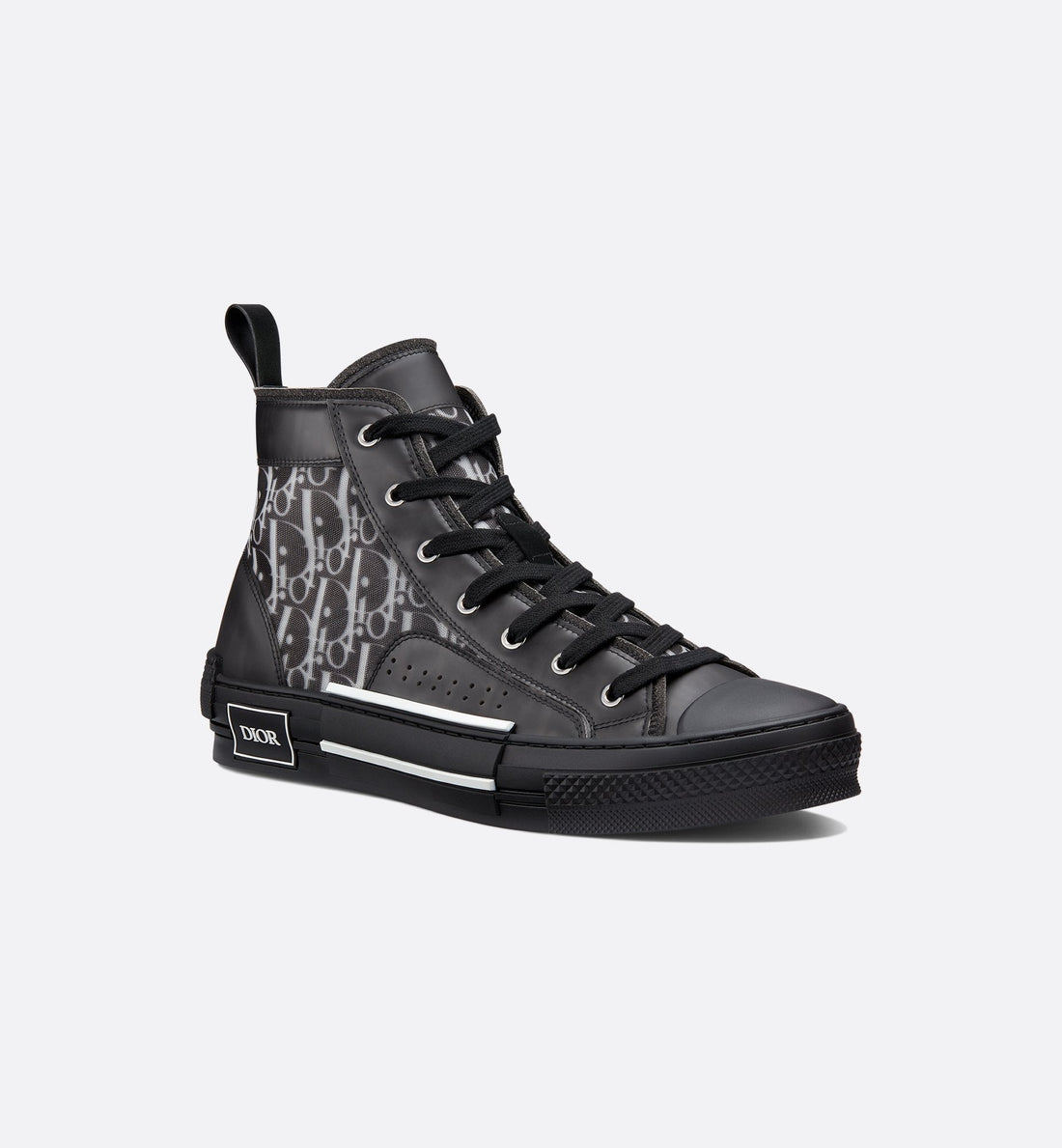 Unisex Dior Oblique Canvas High-Sneaker – White & Black Edition