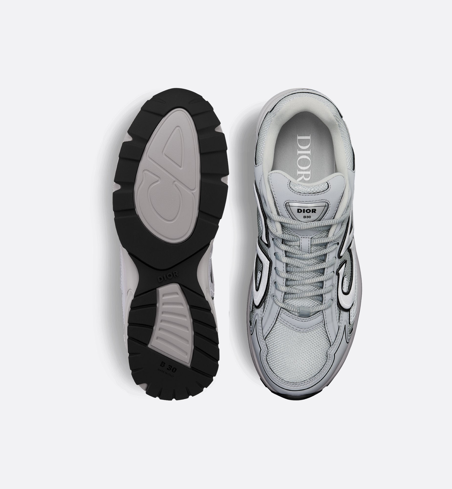 Dior B30-Style Performance Sneaker – Gray Mesh Edition