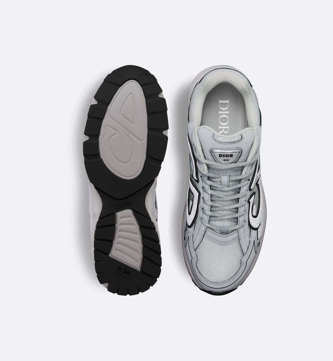 Dior B30-Style Performance Sneaker – Gray Mesh Edition