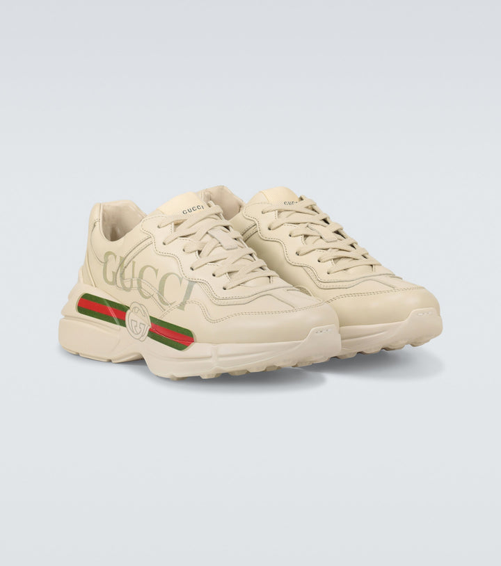 Gucci Rhyton Chunky Leather Sneakers