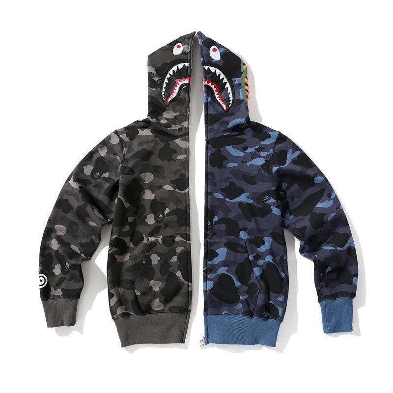 APE Color Camo Crazy Shark Full Zip Hoodie A Bathing Ape