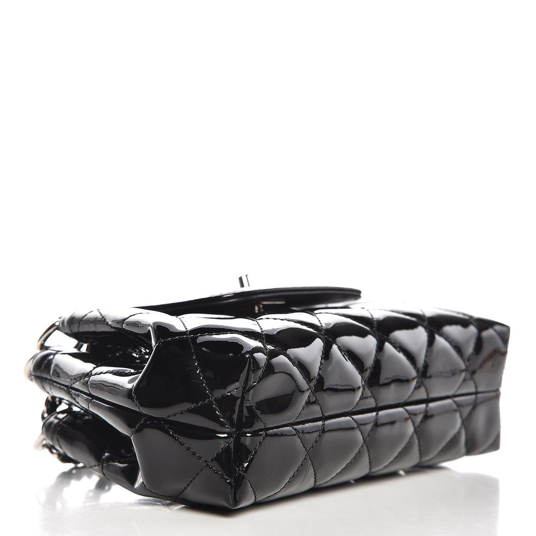 Chanel  Patent Quilted Coco Shine Small Accordion Flap Black