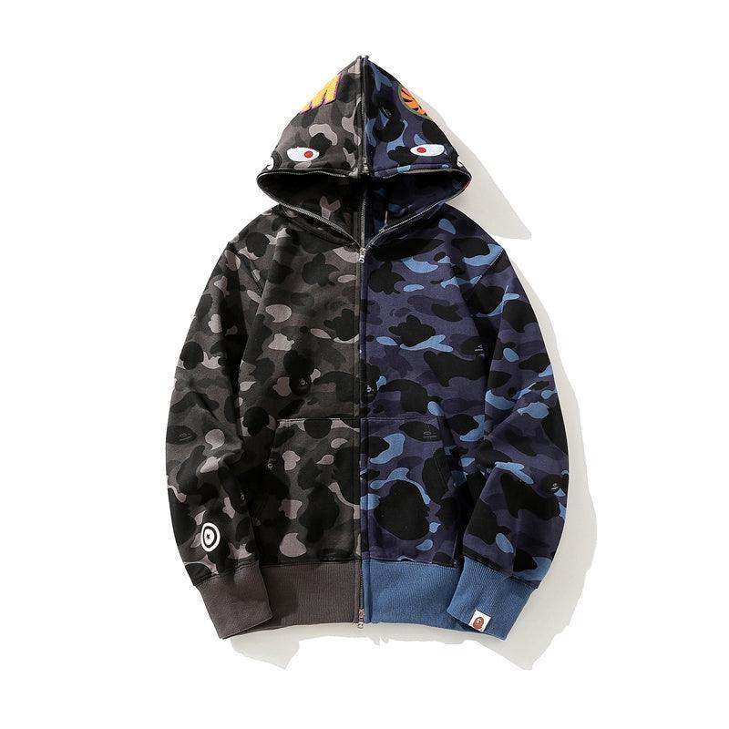 APE Color Camo Crazy Shark Full Zip Hoodie A Bathing Ape