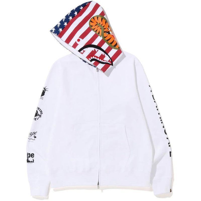 BAPE US Limited Collection USA Shark Hoodie A Bathing Ape White