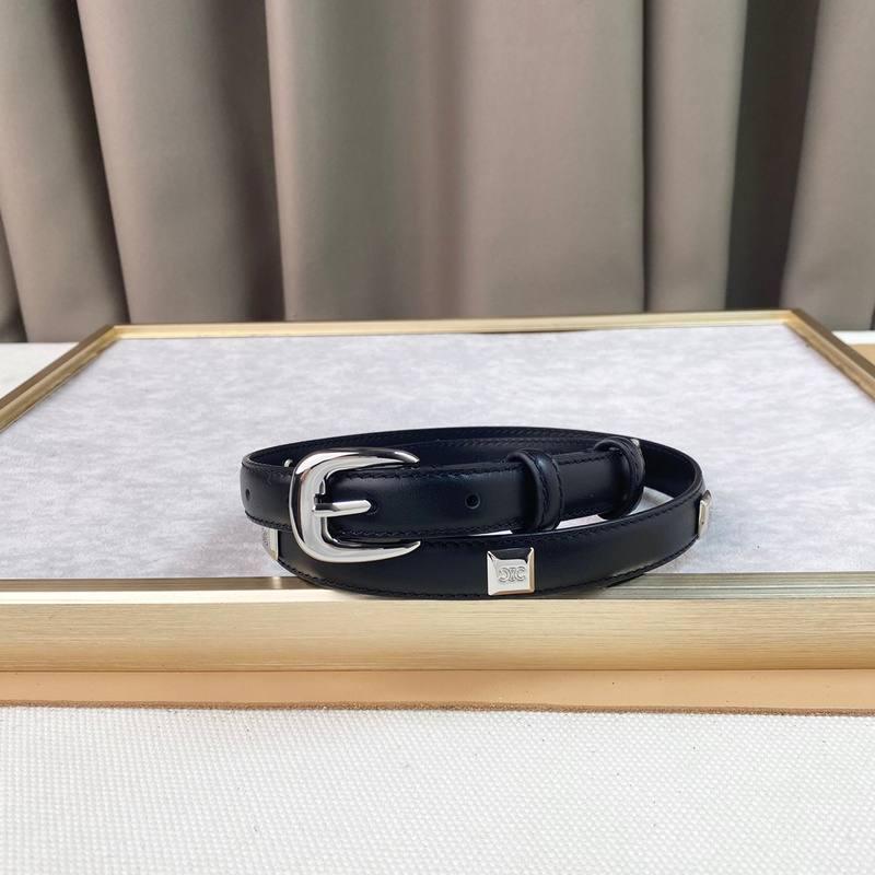 Celine Women Silver Buckle Belt 'Black'
