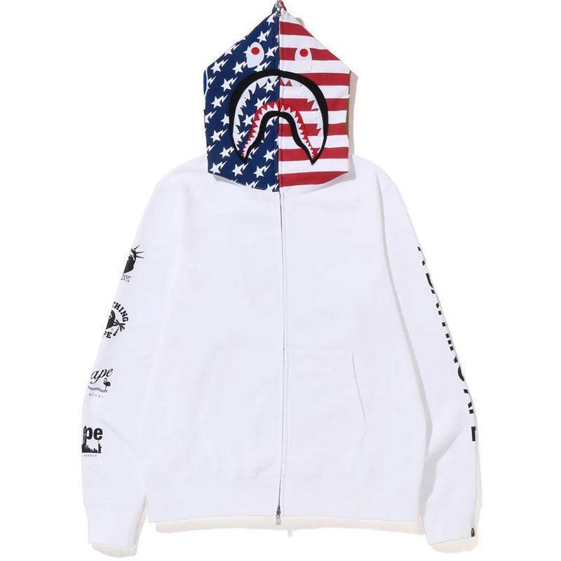BAPE US Limited Collection USA Shark Hoodie A Bathing Ape White