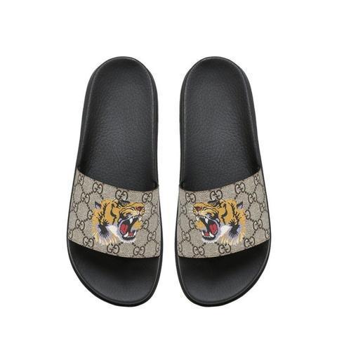 GUCCI Men's Luxury Leather Pantoufles - Comfortable & Stylish House Slippers